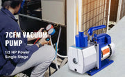 Charger l'image dans la visionneuse de galerie, Amocart Vacuum Pump 7 CFM 1/3 HP Single Stage for R12 R22 R134a R410a Systems, 5PA Vacuum Refrigerant for Automobile Reparation