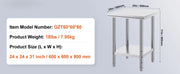 Bild in Galerie-Viewer laden, Amocart Stainless Steel Table for Prep & Work Metal Commercial Kitchen Heavy Duty Table with Adjustable Under Shelf and Foot