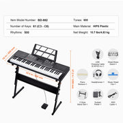 Bild in Galerie-Viewer laden, Amocart 61 Key Digital Keyboard Piano Electric Portable Piano 200 Tones 200 Rhythms or 600 Tones 500 Rhythms for Beginner Use