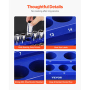 Bild in Galerie-Viewer laden, Amocart 6pcs/8pcs Blue+Red Magnetic Socket Organizer Set 3/8'' 1/2'' Metric SAE Socket Trays with Clear Labels for Tool Box
