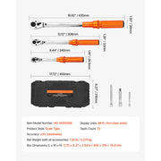 Load image into Gallery viewer, Amocart Torque Wrench Set Drive Click Torque Wrench Dual-Direction Adjustable Mechanical Dual Range Scales Torque Wrench Kit