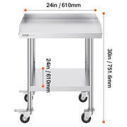Bild in Galerie-Viewer laden, Amocart Stainless Steel Work Table Commercial Food Prep Worktable with 4 Wheels Heavy Duty Prep Worktable for Restaurant Home