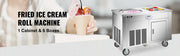 Charger l'image dans la visionneuse de galerie, Amocart Commercial Fried Ice Cream Roll Machine w/ 6 Buckets Single Square Pan Stainless Steel Home Ice Cream Porridge Maker