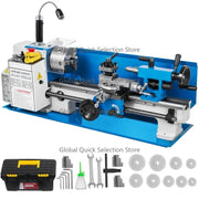 Charger l'image dans la visionneuse de galerie, Amocart Mini Metal Lathe Machine 7"x14" 550W 180x350mm Variable Speed + 3 Jaw Chuck for Metalworking Turning Drilling Threading