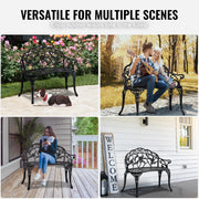 Bild in Galerie-Viewer laden, Amocart Outdoor Bench Wooden Metal Garden Bench for Outdoors 480 lbs Load Capacity Bench Outdoor Garden Park Bench