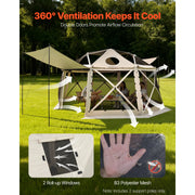 Charger l'image dans la visionneuse de galerie, Amocart Pop up Gazebo Screen Tent Camping Canopy Tent w/ Removable Top&Carry Bag Quick-Set&Bite-Proof Screen House Sun Shelter
