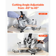 Bild in Galerie-Viewer laden, Amocart Sliding Compound Miter Saw 12-Inch Blade 15Amp Motor 60-Tooth Corded Double Bevel Sliding Miter Saw LED Alignment