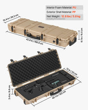 Load image into Gallery viewer, Amocart Hard Rifle Case Lockable Rifle Case w/ Pre-cut Foams & Wheels IP67 Waterproof Pistol Storage Cases for Rifles Shotguns