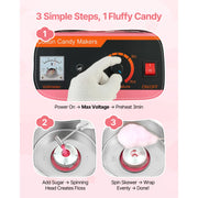 Charger l'image dans la visionneuse de galerie, Amocart Cotton Candy Machine Commercial 1000W Electric Candy Floss Maker Easy Use with 15 inch Stainless Steel Bowl