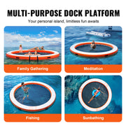 Charger l'image dans la visionneuse de galerie, Amocart Inflatable Floating Dock 10x8FT Non-Slip Water Detachable Ladder Portable Carrying Bag Floating Platform Island Raft