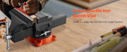 Charger l'image dans la visionneuse de galerie, Amocart Bench Vise 5"/5.5"/8" Jaw Width Multipurpose Vise with 360° Swivel Locking Base Vise with Anvil for Clamping Round Pipe