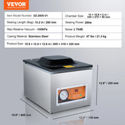 Charger l'image dans la visionneuse de galerie, Amocart DZ-260S Chamber Vacuum Sealer 260W Vacuum Packing Machine with 10.2" Sealing Length for Wet Foods Meats Home Kitchen
