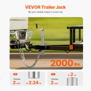 Charger l'image dans la visionneuse de galerie, Amocart 2000 lbs A-Frame Trailer Jack 14.2" Vertical Travel Tongue Trailer Jack Stand with Handle for RV Horse Yacht Trailer