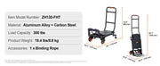 Charger l'image dans la visionneuse de galerie, Amocart Folding Hand Truck Aluminum Heavy Duty Industrial Collapsible Dolly Cart for Transport Moving in Warehouse Supermarket