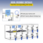 Charger l'image dans la visionneuse de galerie, Amocart Cell Phone Storage Locker 10/20 Slots Acrylic Material w/ Door Locks &Keys Wall-Mounted Cabinet Pocket Office Classroom