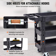 Charger l'image dans la visionneuse de galerie, with 360°Swivel Wheels Ergonomic Storage Handle for Warehouse/Garage/Cleaning Amocart 2/3 Shelf Utility Service Cart Heavy Duty