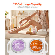 Charger l'image dans la visionneuse de galerie, Amocart Double Wax Warmer 1200ML Professional Dual Wax Warmer for Hair Removal Adjustable Electric Waxing Heater Pot for Home