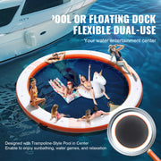 Charger l'image dans la visionneuse de galerie, Amocart Inflatable Floating Dock 10x8FT Non-Slip Water Detachable Ladder Portable Carrying Bag Floating Platform Island Raft