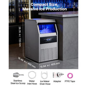 Charger l'image dans la visionneuse de galerie, Amocart 80lbs-440lbs/24H Commercial Ice Maker Machine Stainless Steel Ice Maker with LED Display & Self-Cleaning for Bar Home