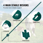Load image into Gallery viewer, Amocart Fence Post T-Post Heavy Duty Metal Fence Post Sturdy Steel Fence Stakes for Garden Yard Lawn Farms Outdoor Wire Fencing