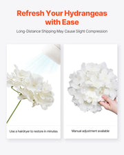 Load image into Gallery viewer, Amocart Artificial Flowers Real Looking White Silk Fake Hydrangea Bulk Faux Bridal Shower with Stem for DIY Wedding Bouquets