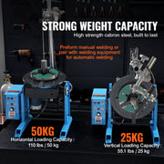 Bild in Galerie-Viewer laden, Amocart Rotary Welding Positioner 50KG 0-90° Welding Positioning Turntable Table 0.5-6RPM 120W with 12.4 Inch 3-Jaw Lathe Chuck
