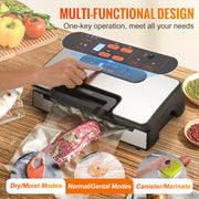 Bild in Galerie-Viewer laden, Amocart 90Kpa 130W Vacuum Sealer Food Packaging Machine with Free 10pcs Vacuum bags for Household Kitchen Vacuum Food Sealing