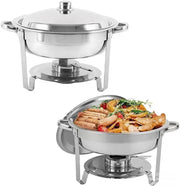 Charger l'image dans la visionneuse de galerie, Amocart 4 Pack Chafing Dish Buffet Set Stainless Steel Chafer w/4 Full Size Pan Round Catering Warmer Server for Party Banquets