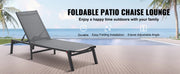 Load image into Gallery viewer, Amocart Chaise Lounge Chair Outdoor Aluminum Patio LoungeFolding Pool Lounge Recliner Full Flat for Patio Beach Pool Dark Grey