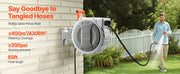 Charger l'image dans la visionneuse de galerie, Amocart Retractable Garden Hose Reel Wall Mounted Hose Reel Heavy Duty Garden Hose Reel with 9Pattern Nozzle 180°Swivel Bracket