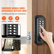 Bild in Galerie-Viewer laden, Amocart Mechanical Keyless Entry Door Lock Single/Double -Sided 14 Digit Keypad and Handle Embedded