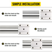 Bild in Galerie-Viewer laden, Amocart Linear Rail Ballscrew x 3 RM1605-350mm 650mm 1050mm x 2 Linear Rail Support, 12 CNC Kit Linear Shaft Optical Axis DIY
