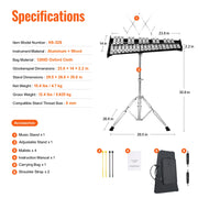Charger l'image dans la visionneuse de galerie, Amocart 32 Note Glockenspiel Xylophone Bell Kit Percussion Instrument with Mallets Drum Sticks Carrying Bag for Adults Students