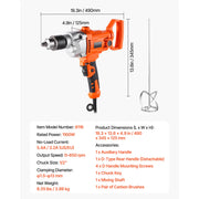 Bild in Galerie-Viewer laden, Amocart Drill Mixer 1/2in 5/8 in Corded Electric Drill Mixer Set Mixing Drills Machine D-Handle Handheld Cement Mixers