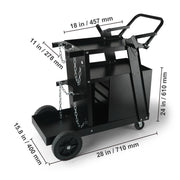 Charger l'image dans la visionneuse de galerie, Amocart Welding Cart 2-Tier 4 Drawers Welder Cart with 360° Swivel Wheels Heavy Duty Rolling Welder Cart for Mig Plasma Cutter