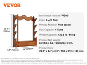 Bild in Galerie-Viewer laden, Amocart Gun Rack Wood Gun Rack Wall Mount Gun Display Rack holds 4/5 Rifles Shotguns 132 lbs Heavy Duty Rifle Rack w/ Soft Padding