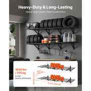 Charger l'image dans la visionneuse de galerie, Amocart 2-Tier Wall Garage Shelving Wall Mounted Shelving Unit 24x72in 800lbs Per Shelf Floating Storage Metal Rack for Garage
