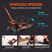 Load image into Gallery viewer, 1500 LBS Steel Hydraulic Motorcycle Jack Stand ATV Scissor Lift Jack Scissor Lift Jack Stand with 4 Wheels for ATV UTVs