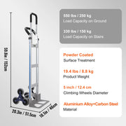 Charger l'image dans la visionneuse de galerie, Amocart 500LBS Hand Truck Dolly with Non-Slip Wheels & Tie-down Strap Aluminum Alloy Portable Trolley for Moving Home Warehouse