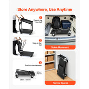 Bild in Galerie-Viewer laden, Amocart 700 lbs 2 Tier Foldable Heavy Push Cart Dolly Platform Hand Truck with Wheels Moving Flatbed Cart for Warehouse Garage
