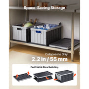Bild in Galerie-Viewer laden, Amocart 2/3Packs 65L Plastic Collapsible Storage Bins Stackable Folding Crates Containers Space-Saving Basket for Home Organize