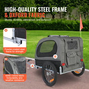 Charger l'image dans la visionneuse de galerie, Amocart 88 lbs Dog Bike Trailer Pet Cart Bicycle Carrier with Wheels Coupler Reflectors Flag Collapsible to Store for Dogs