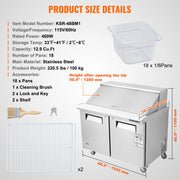 Load image into Gallery viewer, Amocart 28" Commercial Refrigerator Sandwich & Salad Prep Table 7.4 Cu. Ft Stainless Steel Refrigerated Food Prep Station