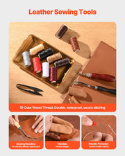 Bild in Galerie-Viewer laden, Amocart 38/59/61/72/92PCs Leather Working Tools Kit Leather Craft Tools Storage Bag Engraving Punching Sewing Stamping Tools