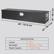 Charger l'image dans la visionneuse de galerie, Amocart Heavy Duty Aluminum Truck Bed Tool Box, Diamond Plate Tool Box with Side Handle and Lock Keys for Pickup, Truck Bed, RV