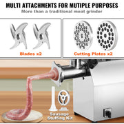Bild in Galerie-Viewer laden, Amocart Electric Meat Grinder Food Processors Sausage Maker Filler Mincer Stuffer Stainless Steel with 2 Blades for Kitchen