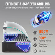Charger l'image dans la visionneuse de galerie, Amocart 5/7/11 Rods Commercial Hot Dog Roller Electric Sausage Maker Barbecue Grill Machine for Camping Party Home Appliance