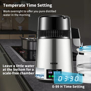 Bild in Galerie-Viewer laden, SucceBuy 4L Water Distiller Purifier Filter 1 L/H Distilling Speed Dispenser Drinking Bottle Softener Touch Screen Home Use