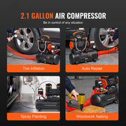 Charger l'image dans la visionneuse de galerie, Amocart Silent Air Compressor 900W 1450W 1800W Quiet Oil-free Portable Air Pump for Repair Tire Inflation Whisper Compressor
