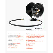 Bild in Galerie-Viewer laden, Amocart Pressure Washer Hose Reel 50 ftx3/8 in Steel Bracket-Mounted 4000PSI Max Manual Power Hand Crank for Car/Floor Washing